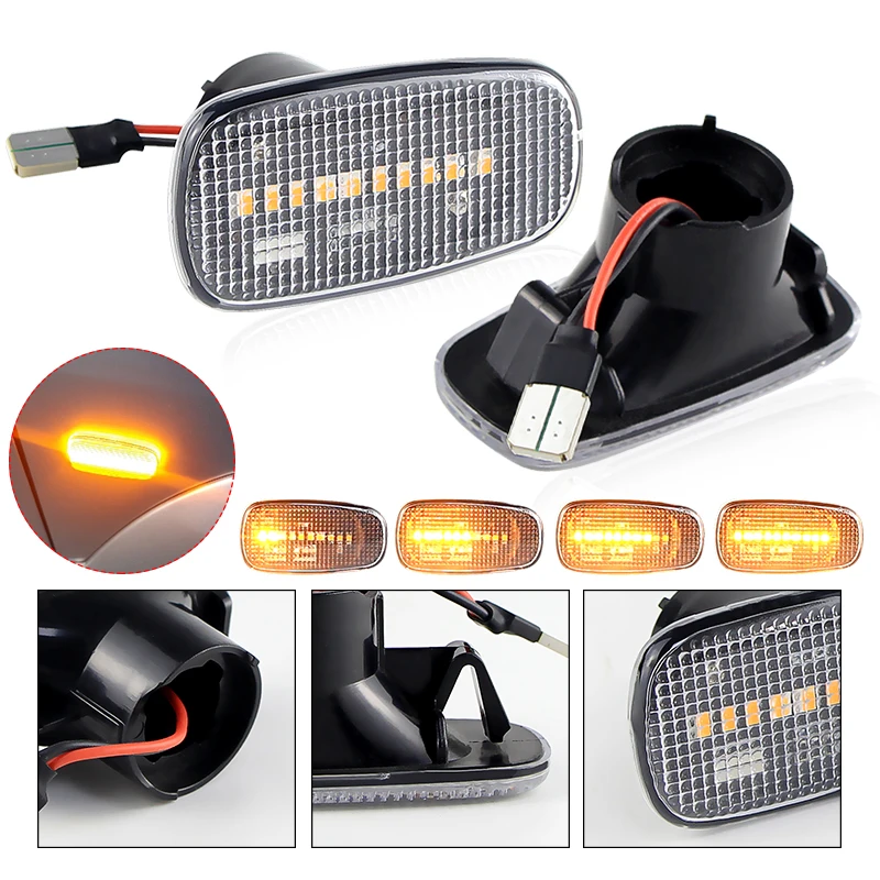 

2× for Toyota Allion Kluger Premio Wish MK1 Prius MK2 Soarer MK4 - LED Side Marker Light Car Flowing Turn Signal Blinker Lamp