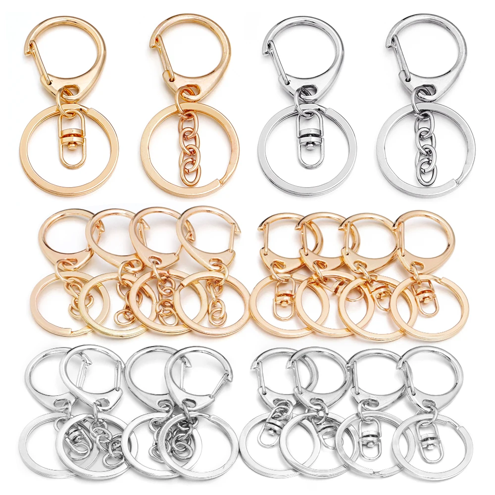 SAUVOO 5pcs Alloy Keychain Snap Hook With Open Jump Ring Chains Buckle Connectors KC Gold Color For DIY Keychain Jewelry Making