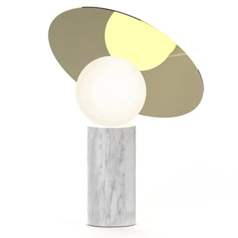 Post-modern simple marble living room lamp Nordic designer model room bedroom desk light bedside art ball learning lamp