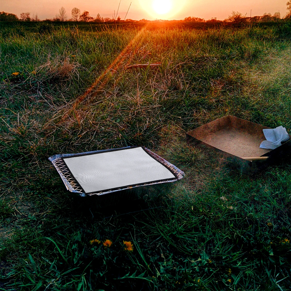 

Fireproof Heat Insulation Pad Silicone Coated Glass Cloth BBQ Blanket Stove Mat Kitchen Camping Car Grease Fire Safety Household