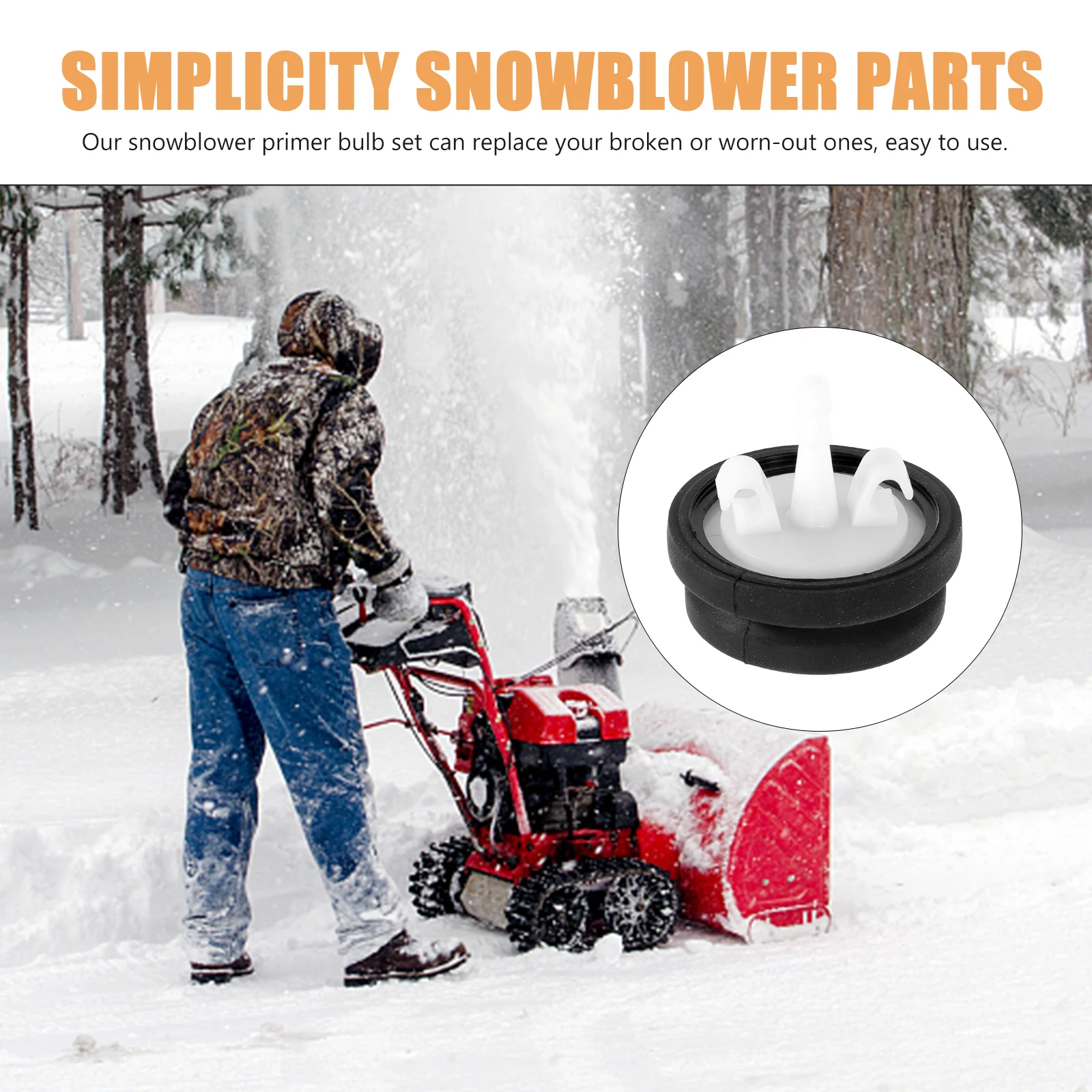 

5pcs Durable Primer Bulb Set for Snow Thrower Attachment Replacement Parts Rubber Material Winter Season