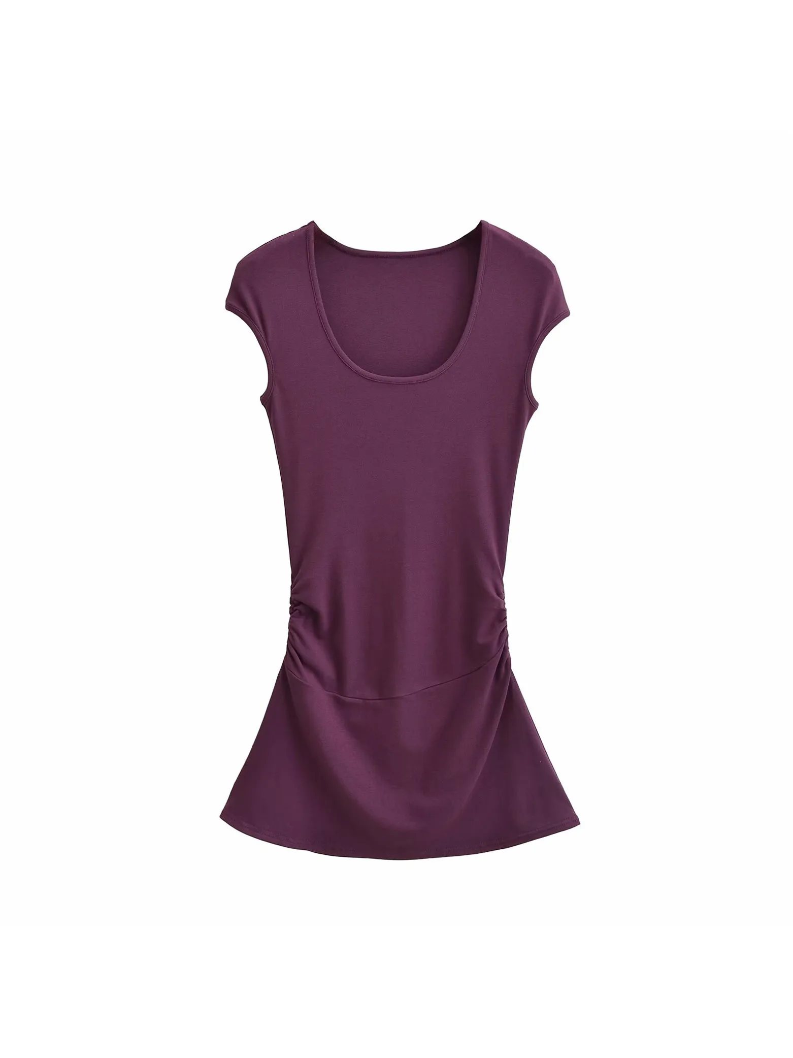 Robe Sexy à manches courtes et col en U pour femmes, élégante, Style désir pur, ligne a, taille cintrée, t-shirt court, Mini, été, J4Q0