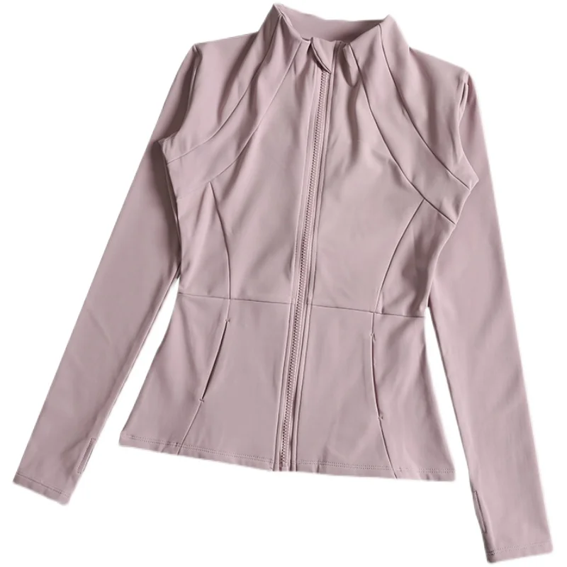 

Profional Qui Dry Sportswear Sun Protection Jaet Women's Zipper Long Sve Tight Fitn Gym Top Set Yoga Clothes