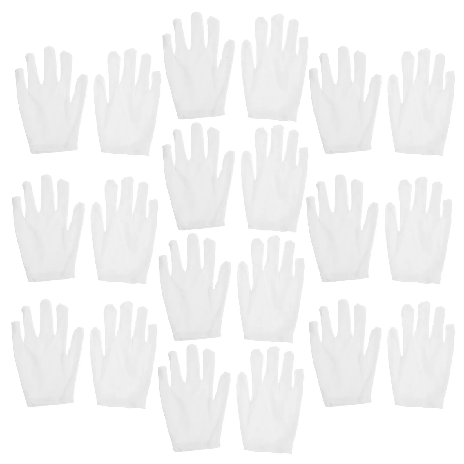 

10Pairs White Cotton Jewelry Gloves Soft Stretchable Dust Free Sweat Resistant for Jade Coin Silver Handling Inspection