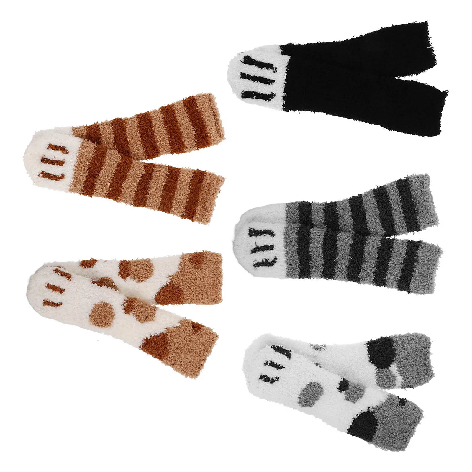 5 أزواج طفل الجوارب الطويلة المرجان الصوف الشتاء الخريف فوق الركبة جوارب لينة مطاطا جوارب طويلة إلى الركب طفل الموضة الدافئة #5