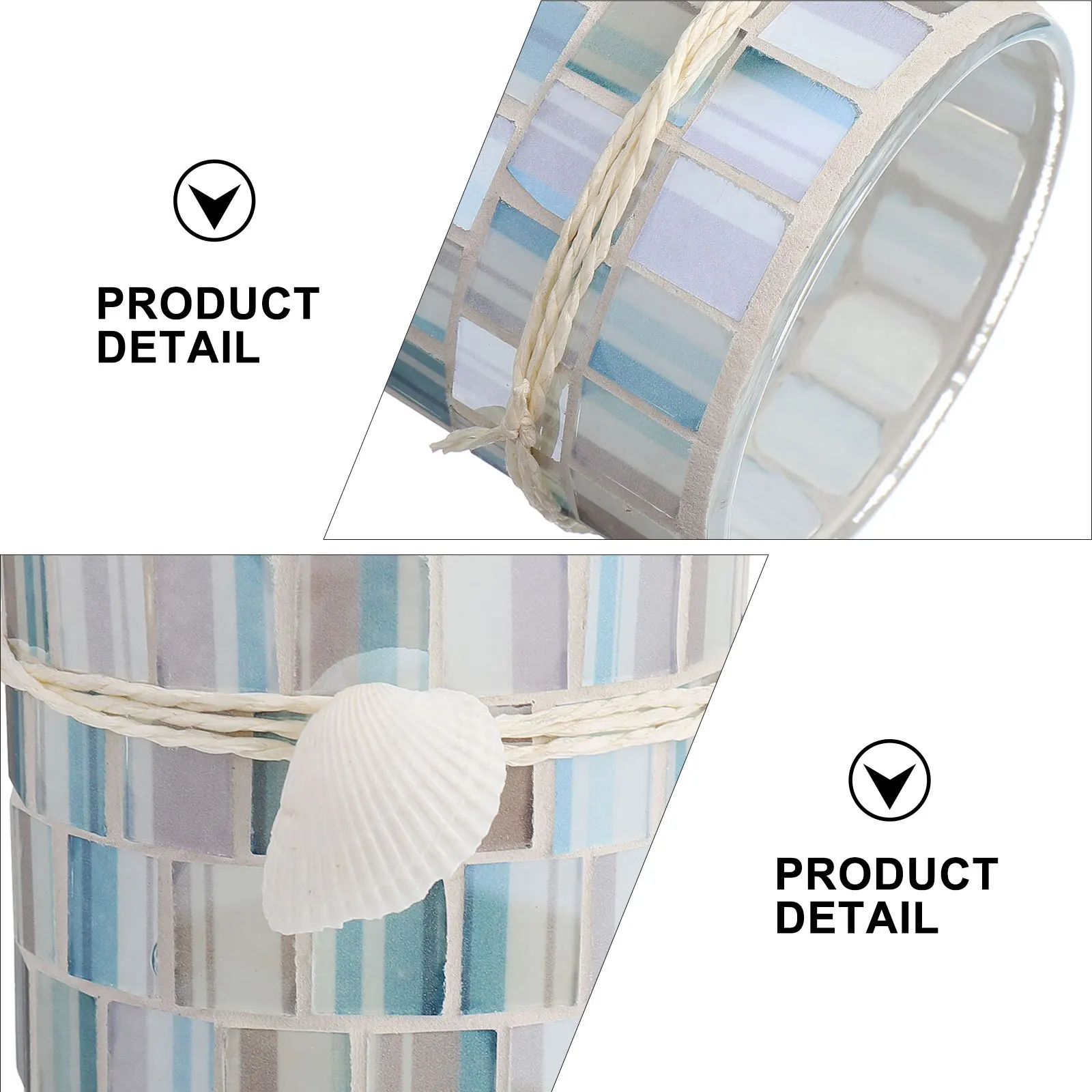 

1Pcs Shell Glass Holder Mediterranean Vintage Style Candlestick Succulent Flowerpot Home Office Decoration Aromatherapy