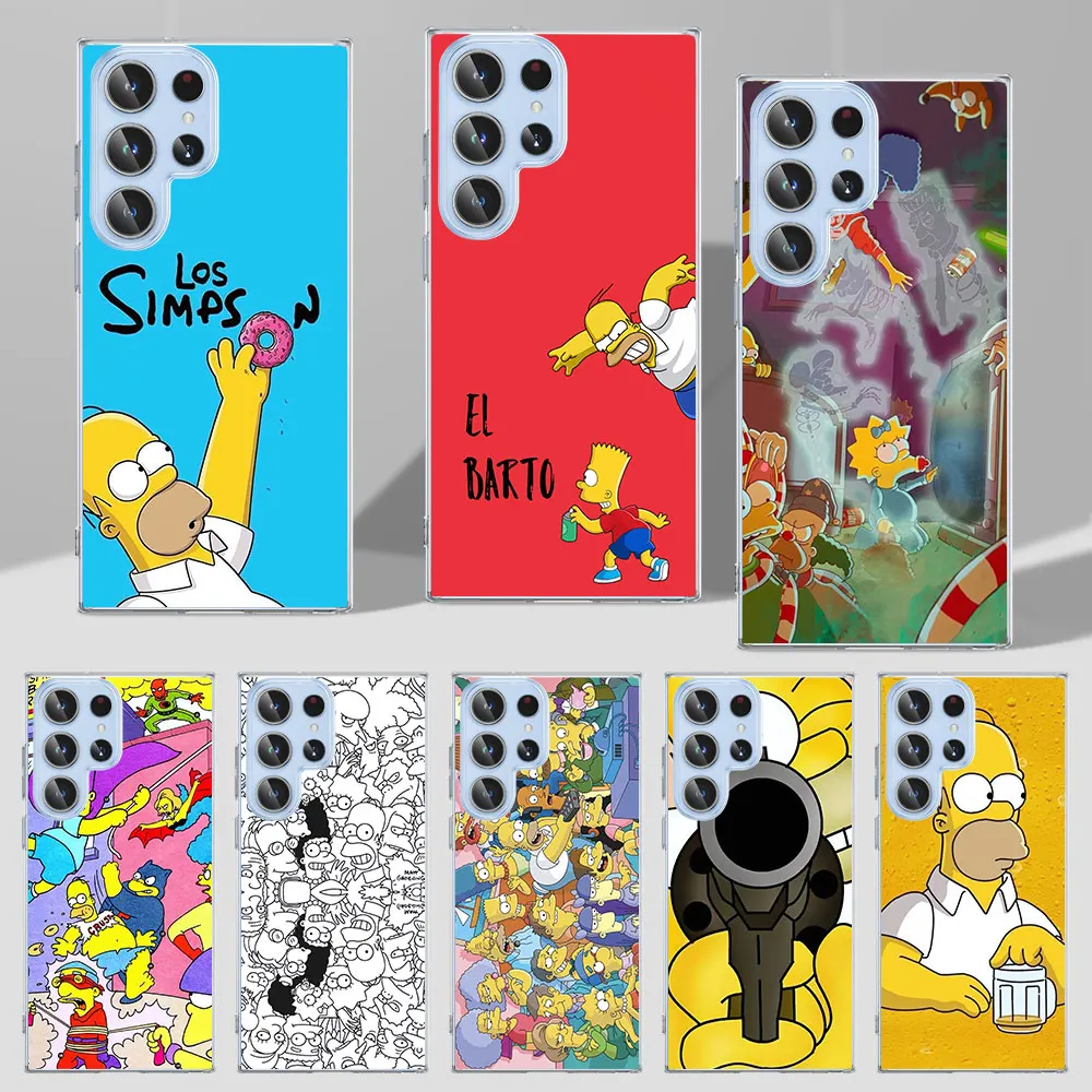 The Simpson Homer Bart Case for Samsung Galaxy S23 S20 S21 FE S22 S24 Ultra S8 S10 Lite S9 Plus S10e TPU Transparent Phone Cover