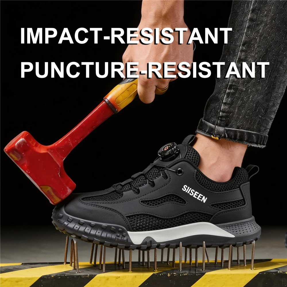 Men's And Women's Breathable Impact-Resistant Puncture-Resistant Safety Shoes Non-Slip Outdoor Hiking Shoes
