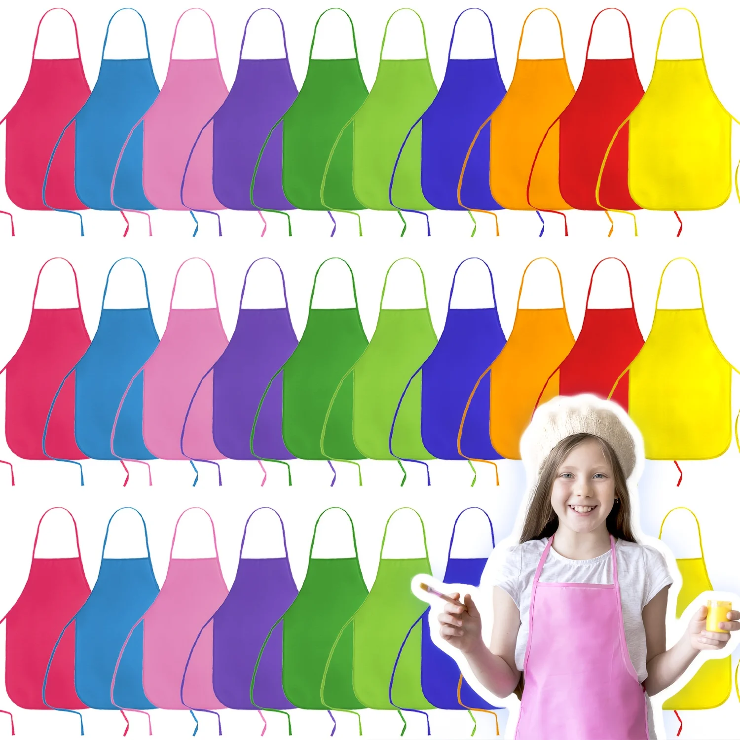 Delantales de tela no tejida desechables para niños, 6/12 unidades, para manualidades, cocina, aula, eventos comunitarios, fiestas, arte y pintura.