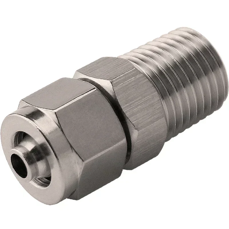 1/8 "1/4" 3/8 "BSPT męski x 6/8/10/12mm OD rura PU pneumatyczne szybkozłącze szybkozłączka szybkozłączka ze stali nierdzewnej 304 złącza montażowe