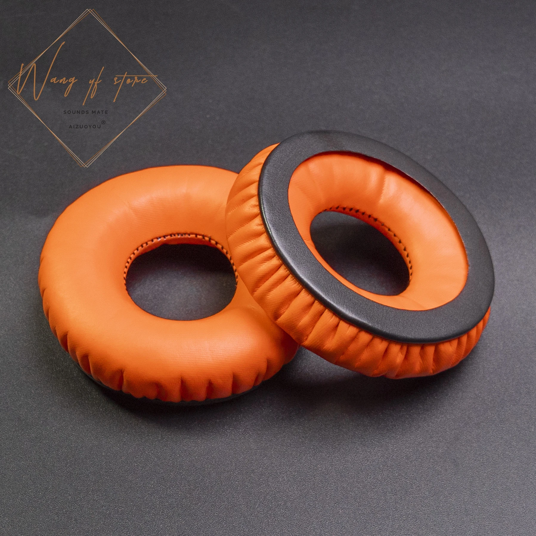 Leatherette Replacement Ear Pads For Sennheiser HD25, HD25-II, HD25SP, HD25SP-II Headphones Earpads Cushion RepairParts (Orange）