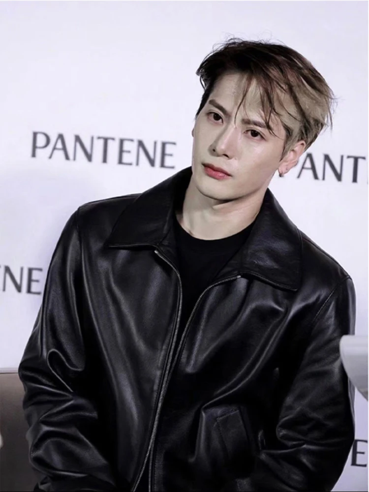 

Bla ort PU Leather Jaet Men's Sli Biker Jaet Spring Autumn Youth Collar Riding Motorcycle Clothes