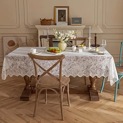 1pc new style French peony lace tablecloth, suitable for parties, dining table and home decoration