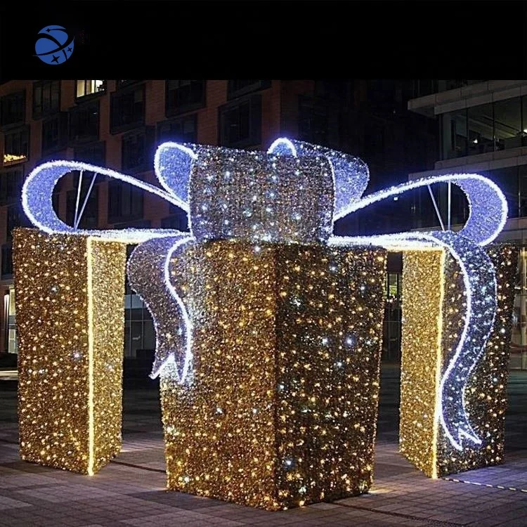 Street Decoration 3d Gift Box Led Holiday Christmas  Light Outdoor Motif Lighting