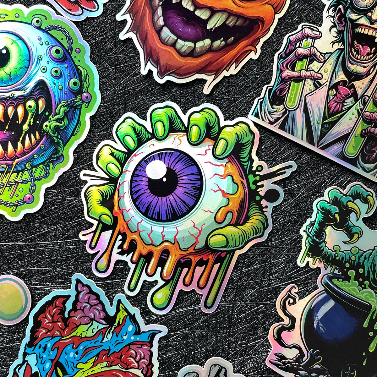 43 قطعة لكل مجموعة من شارات الدراجات النارية من سلسلة Monster Laser لخوذة الزجاج الأمامي لخزان الوقود وإكسسوارات الهالوين