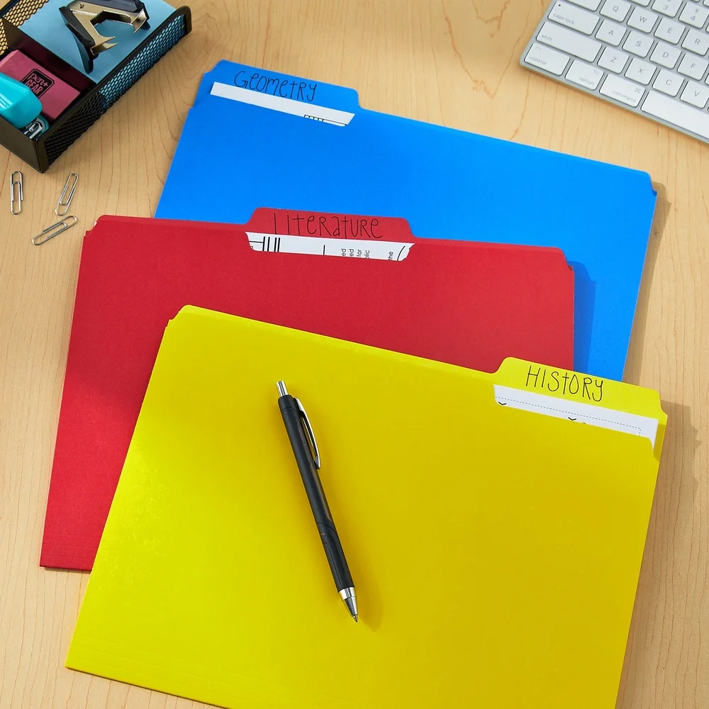 مجلدات ملفات بحجم الحروف، ألوان متنوعة، 25 عبوة من منظمو علامات التبويب العلوية، وثائق مثالية، سهلة إدارة الأوراق