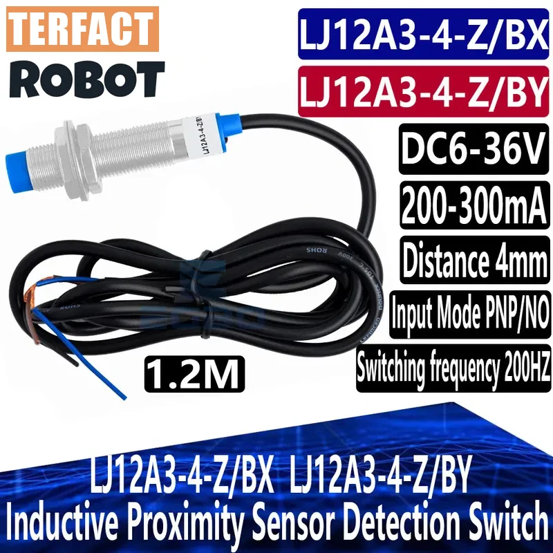 1PCS~10PCS TERFACT ROBOT  LJ12A3-4-Z BX LJ12A3-4-Z/BY New Inductive Proximity Sensor Detection Switch NPN DC 6-36V for Arduino