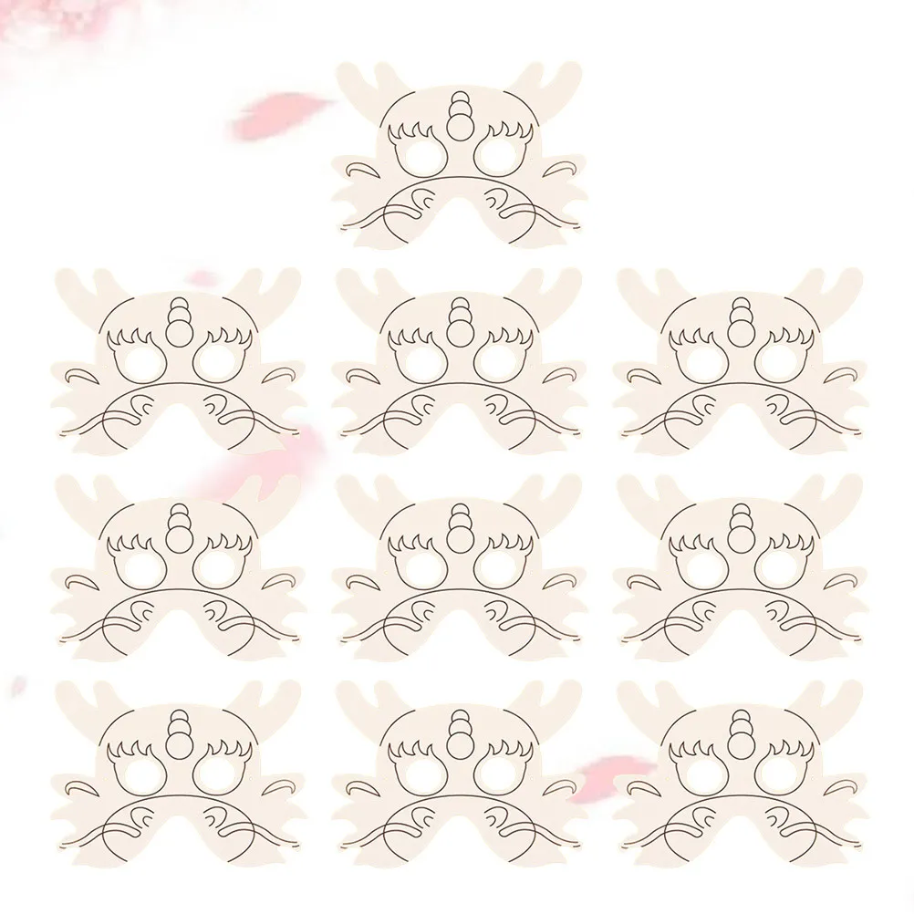 

Набор из 10 заготовок для масок-драконов из бумаги для творчества: для рисования, раскрашивания, игр и занятий своими руками для детей