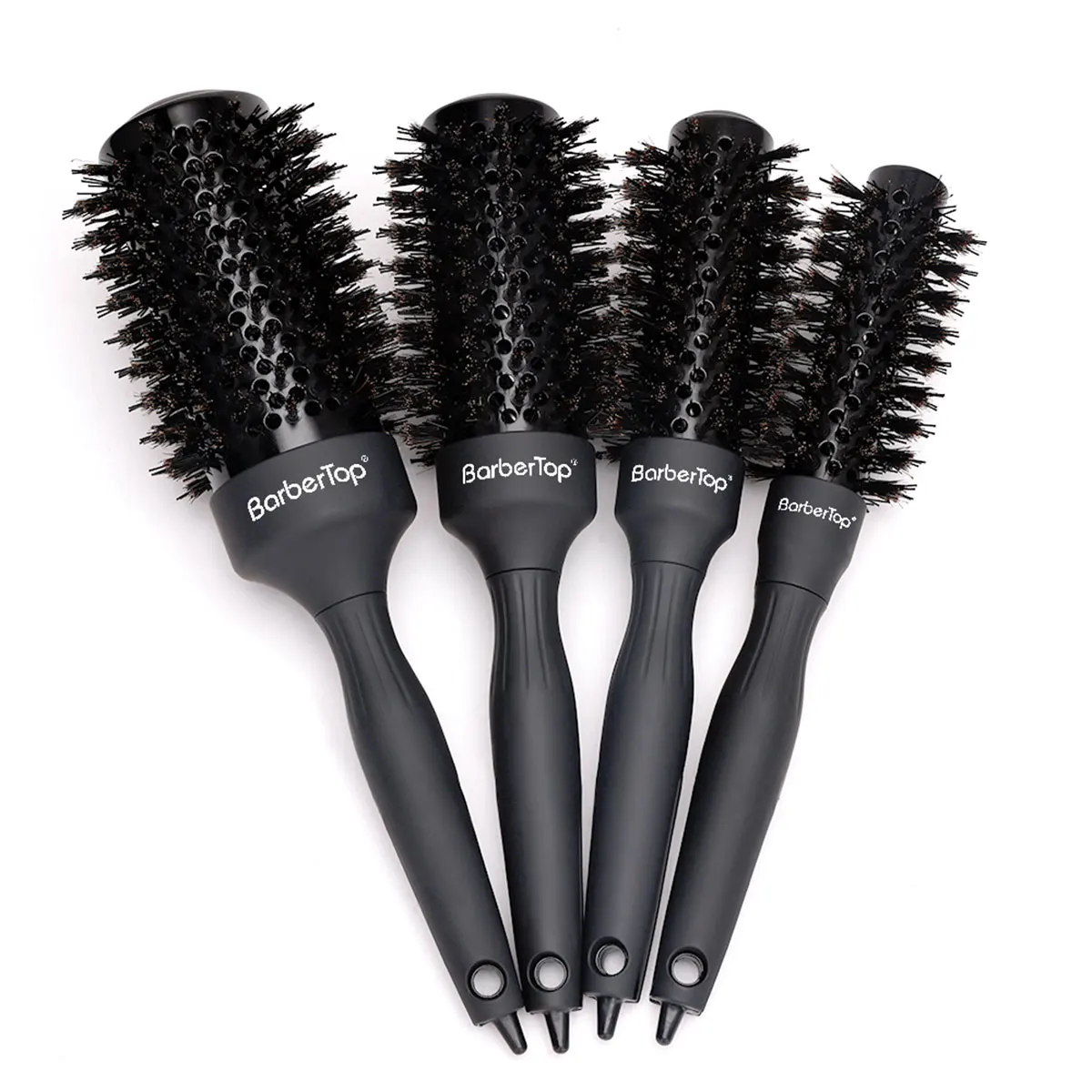 Barbertop Round Comb Boar Bristle Round Barrel Hair Curling Brush Women Beauty Hairbrush Barber Tools 4 Size Drying Curling Comb