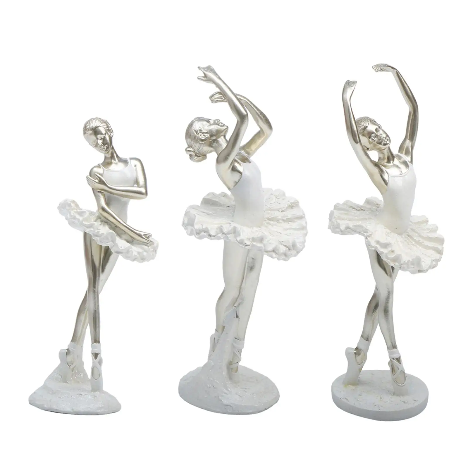 Ballerina Figurine Modern Statuette Ballet Girl Statue Desktop Ornament for Table Centerpiece Shelf Bedroom Bookshelf Home Decor