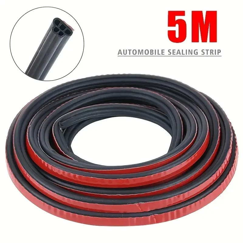 Universal 5M Auto Car Door Trunk Sael Strip Rubber Weather Strip Easy Installation and Weatherproof Protection