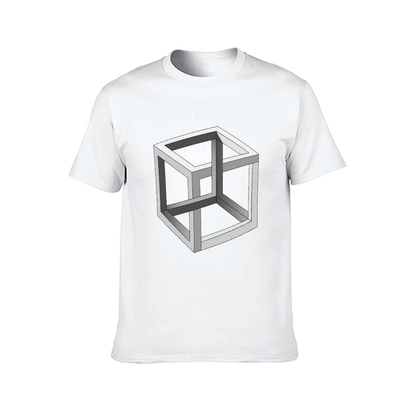 Mind blowing Escher's cube T-Shirt man t shirts high quality luxury brand t shirts for man slim fit T-Shirt