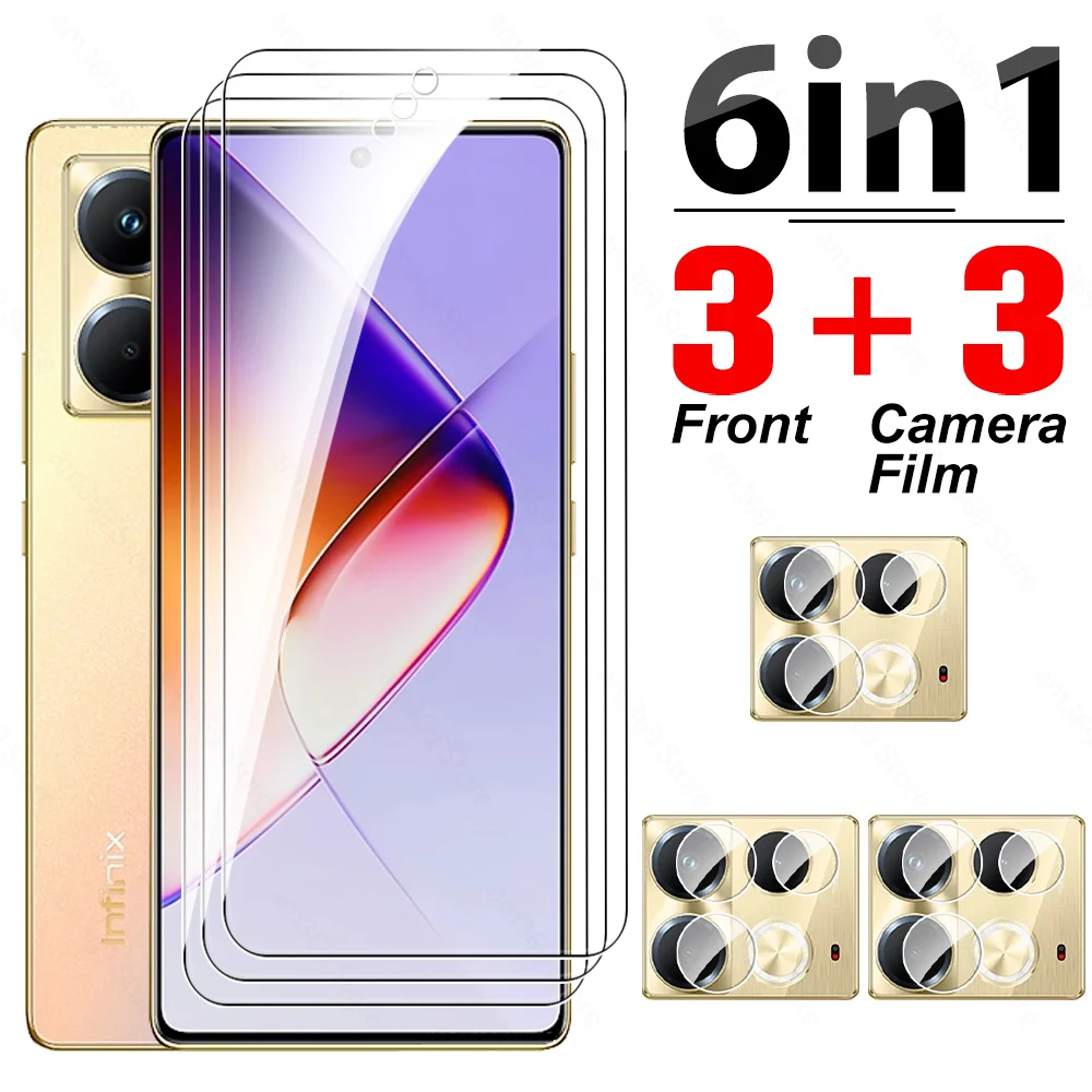 For Infinix Note 40 Glass 6in1 Tempered Glass Camera Film In Finix Note40 InfinixNote40 4G X6853 2024 6.78inch Screenn Protector