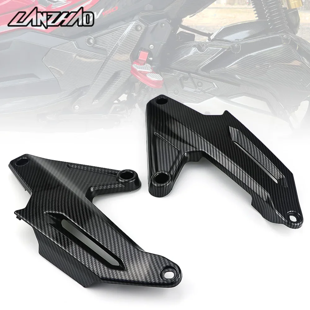 For HONDA ADV150 2019-2022 Motorcycle Rear Passenger Step Side Cover Fairing Guard ABS Plastic Accessories Carbon Design