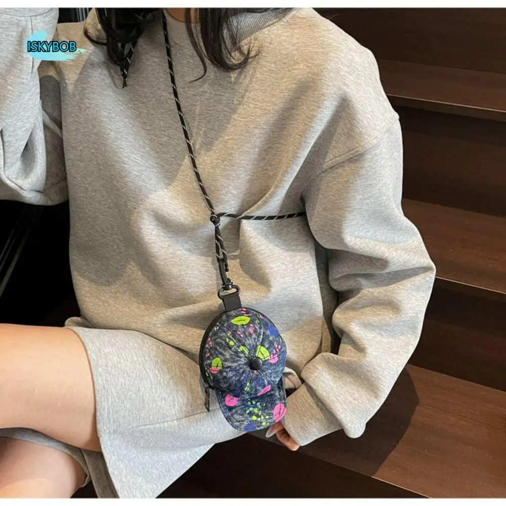 

Fashion Denim Baseball Cap Crossbody Bag Harajuku Portable Mini Hat Wallet Korean Style Casual Canvas Coin Purse Travel