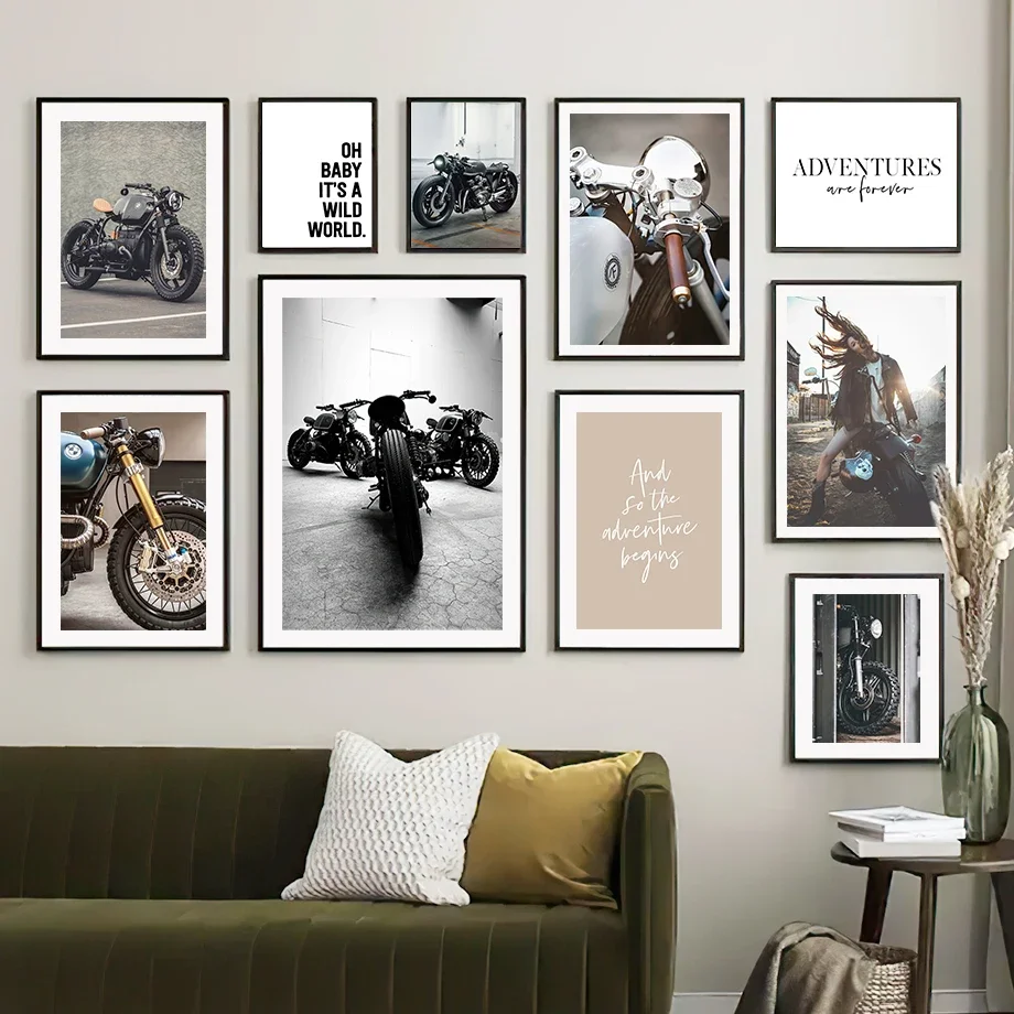 

Wall Art Canvas Painting Fashion Classic Motorcycle Girl knight Nordic Posters And Prints Wall Pictures For Living Room Decor