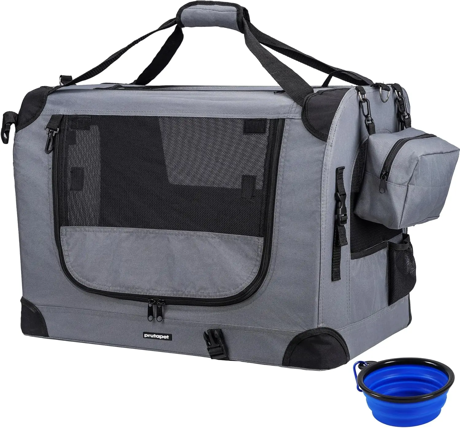 

Large Cat Carrier 24"x16.5"x16.5" Portable Dog Crate for Small Medium Dogs Collapsible Traveling Pet Crate with Collapsible B
