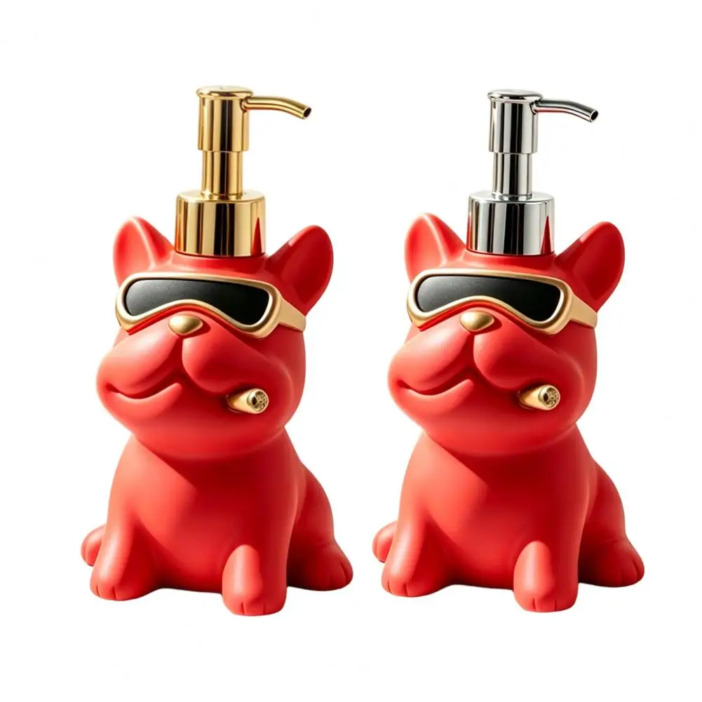 

280ml Modern Soap Dispenser, French Bulldog Design Large Capacity Press Pump for Hand Soap Shower Gel Bathroom Kitchen Use