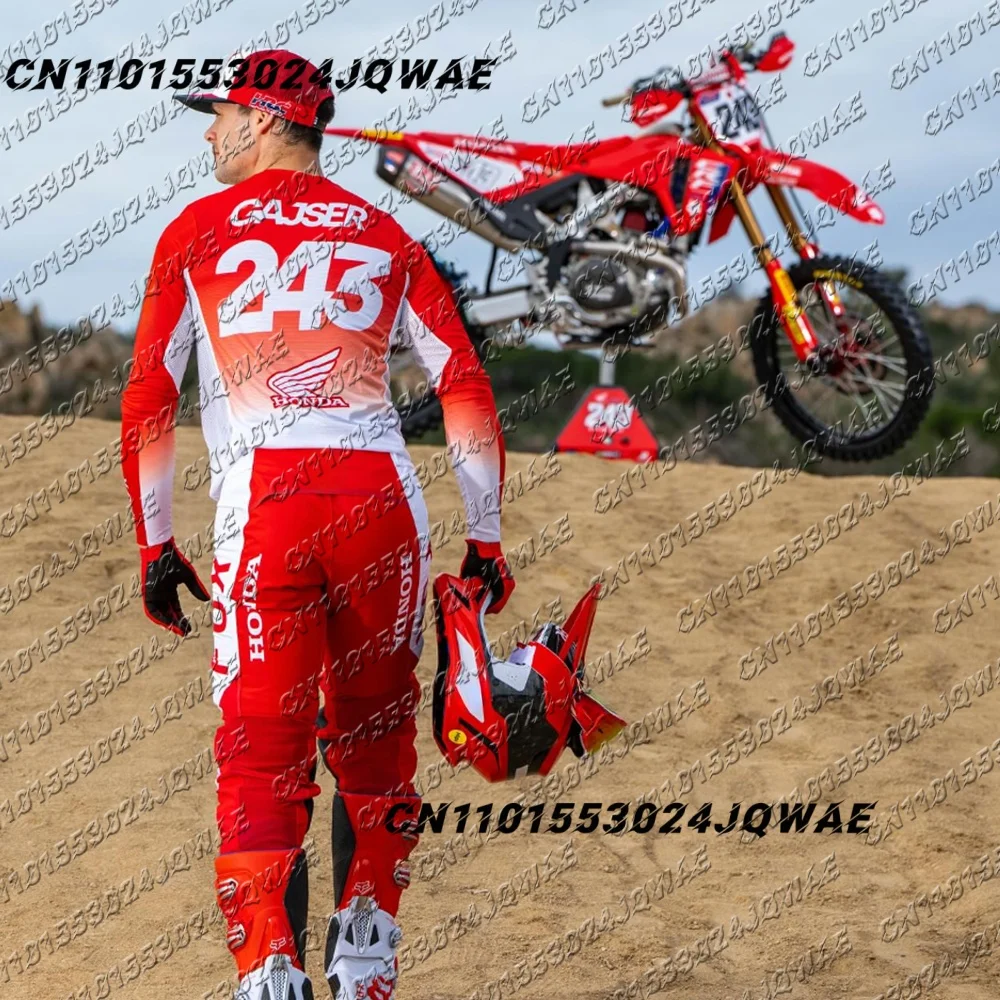 2026 Nuevo HRC HONDA Racing Driver Tim Gajser Super Motocross Tee Hombres Mujeres Rojo # 243 Jersey de secado rápido transpirable de gran tamaño