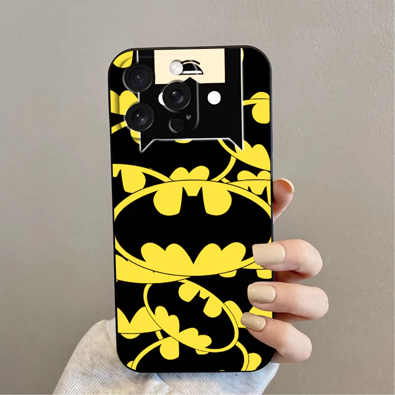 Cool Marvel B-Batmans Fashion For Apple iPhone 16 15 14 13 12 11 XS XR X Pro Max Plus Mini Black Cover Phone Case