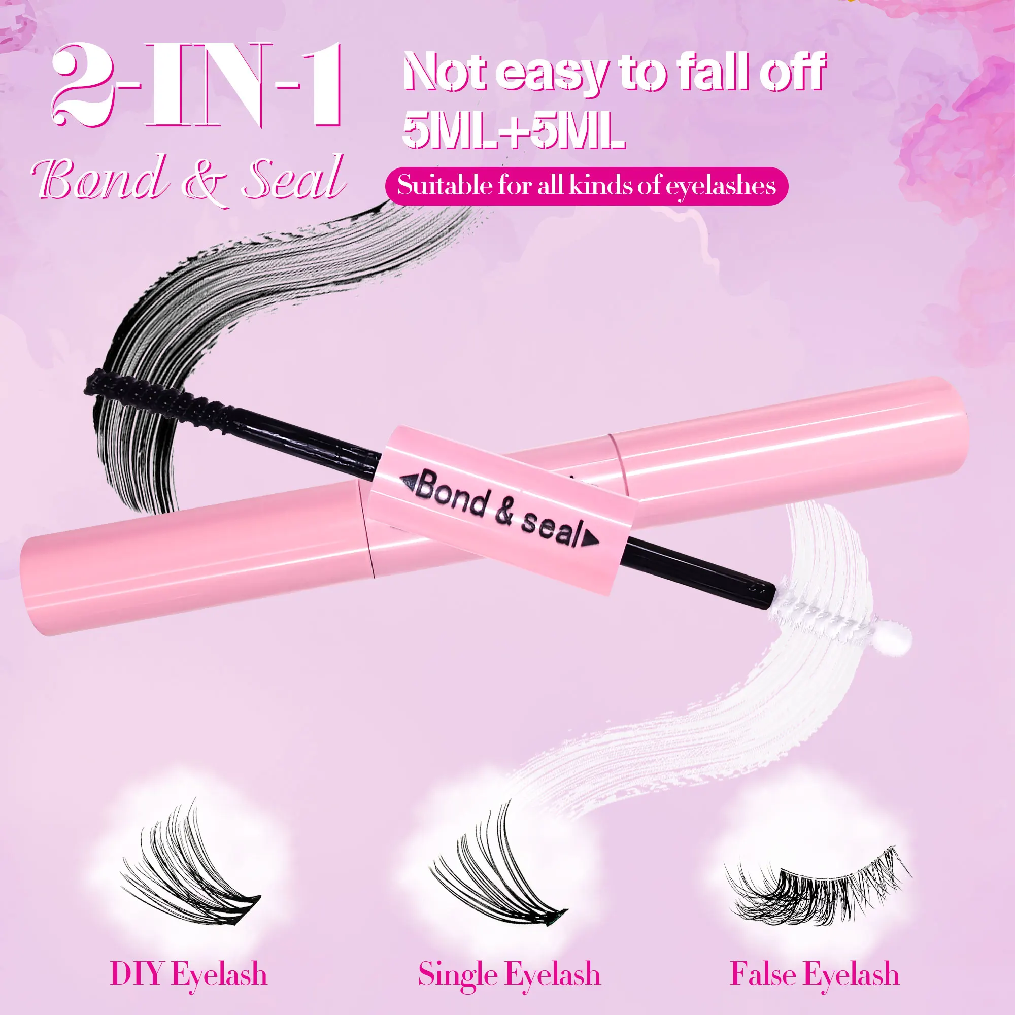 100-faches Comic-Set für falsche Wimpern, puppenartige, märchenhafte 3D-Wimpern, inklusive Kleber und Pinzette.