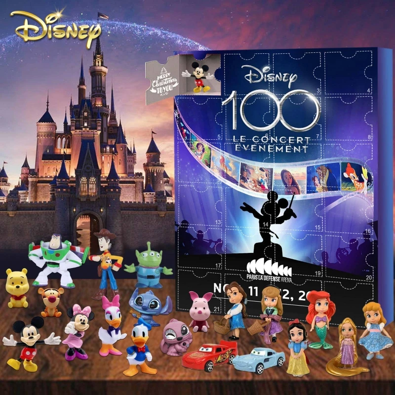 Disney Mickey Minnie Advents kalender Cartoon Stich Anime Figur Advent Überraschung Geschenk für Anime 2024 Weihnachts geschenk Spielzeug
