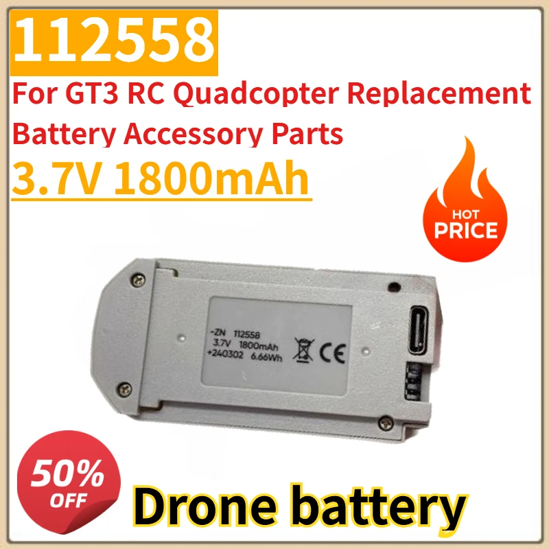 

New 3.7V 1800mAh Drone Battery 112558 for LSRC GT3 Drone Battery for GT3 RC Quadcopter Replacement Battery Accessory Parts