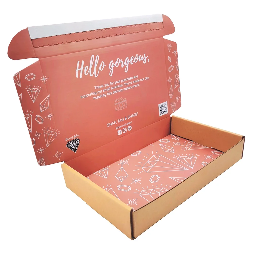 

Custom Kraft Paper Corrugated Shipping Boxes Mailer Folding Paper Box For Jewelry Ring Necklace Bracelet Packaging Business