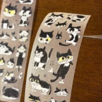 Cute Playful Cow Cat in Various Poses Die cut Sticker Roll DIY Photo Goo Card Scrapbooking Phone Case Journal Collage Material 2