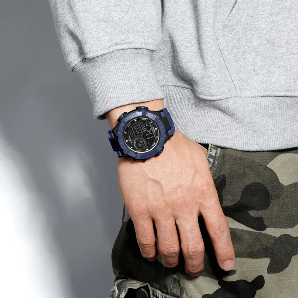 

New Style NAVIFORCE 5ATM Waterproof Sport Electronic Men's Writs Watch with Day Date Display Alarm Mode LED Display Male Clocks