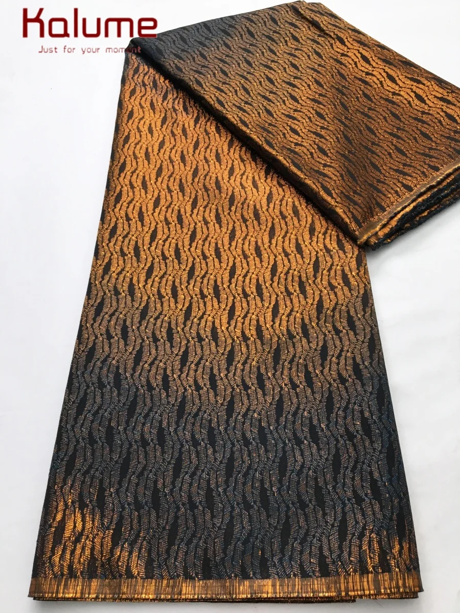 Kalume 2025 Latest Gilding Jacquard Fabric High Quality African Jacquard Lace Fabric For Sewing Party Wedding Women Dress F4396