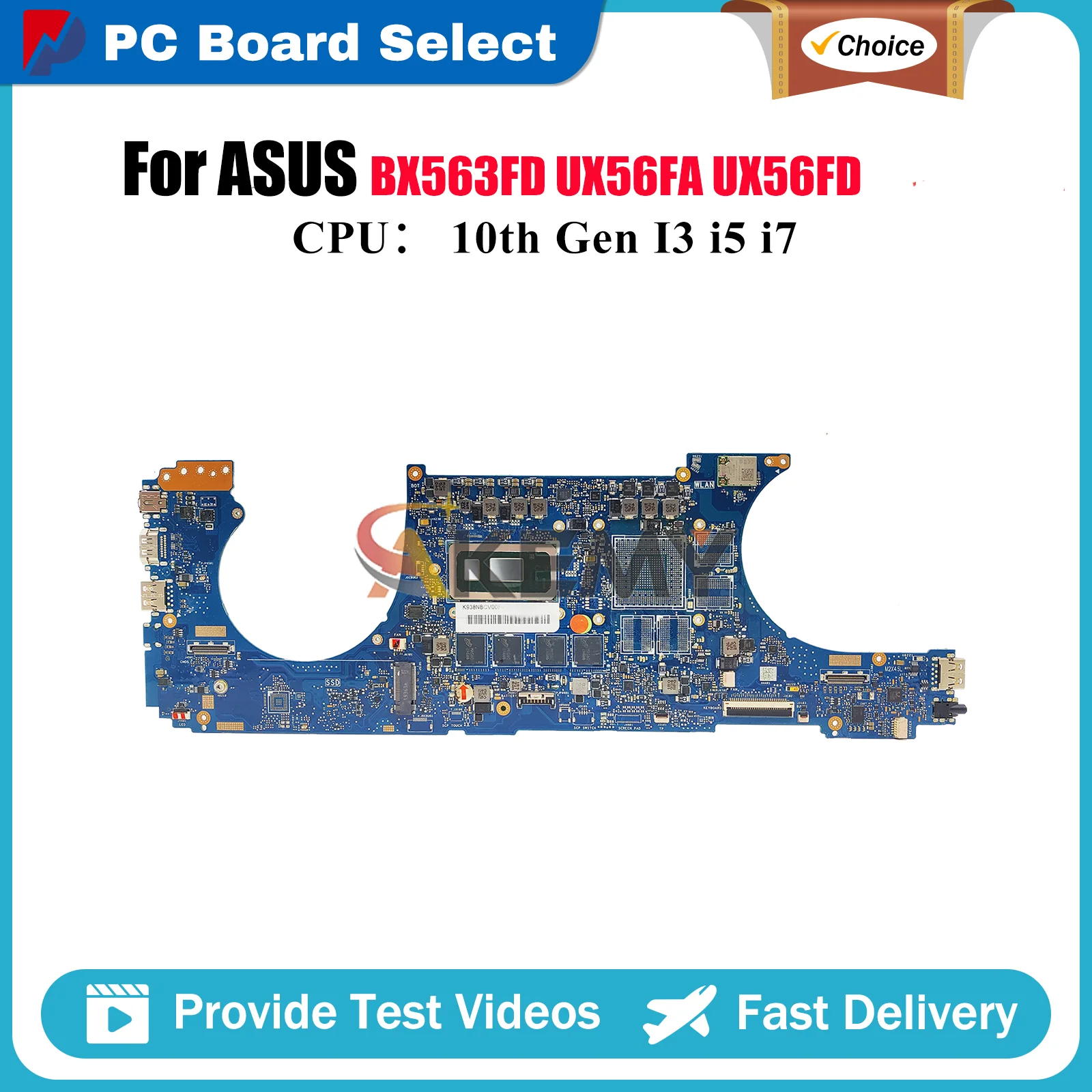 

UX563FA Материнская плата для ноутбука ASUS ZenBook UX56FD UX56FA BX563FD RX563FD Q536FD UX563 Материнская плата для ноутбука 10-го поколения I3 i5 i7