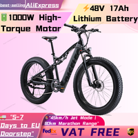 PASELCE GS9 Plus 1000W Adult 4.0 Fat Tire Electric Bicycle 26 Inch Snow Beach Ebike 48V 17AH Mountain Electric Bike