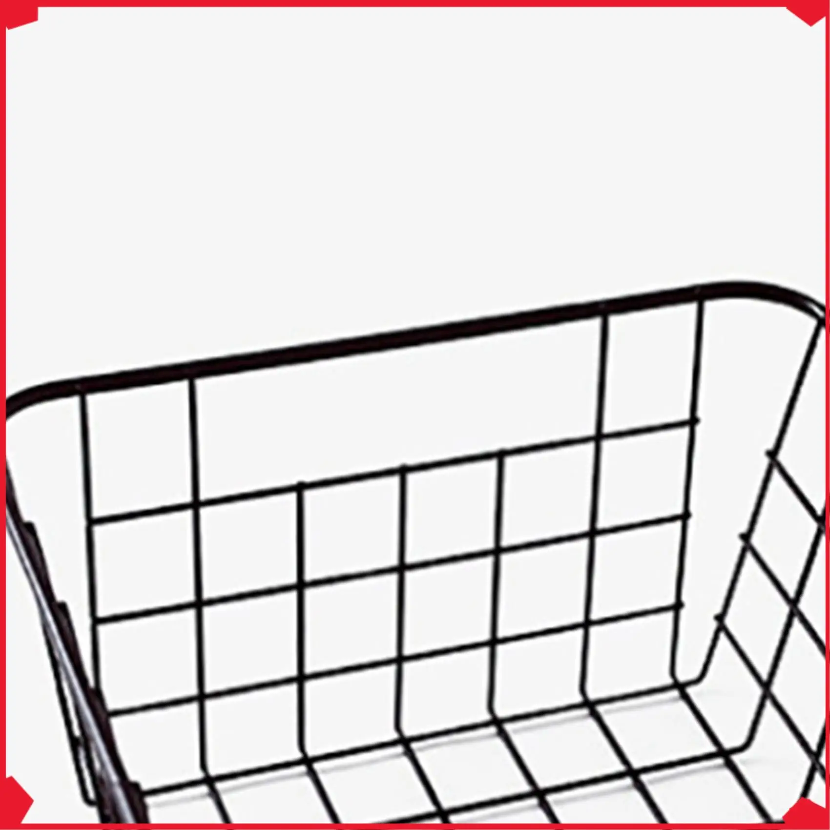 

B17B 4X Hollow Iron Wired Basket, Storage Baskets Metal Basket Without Interlining Bathroom Kitchen Organizer Black