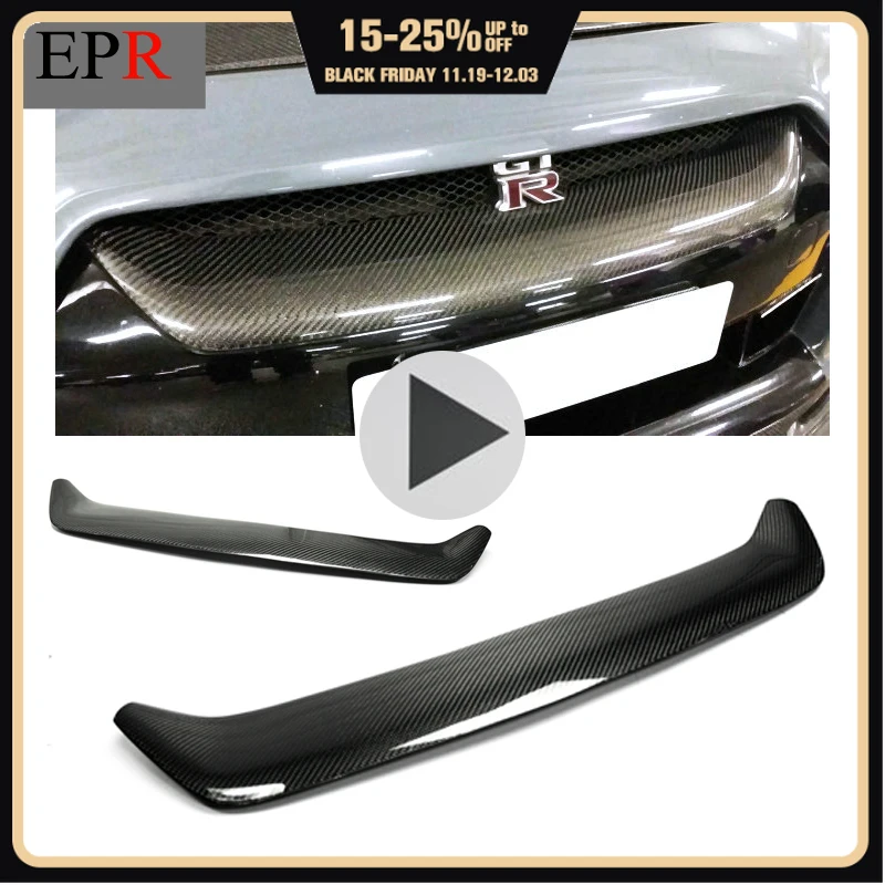 

Car Parts R35 OEM Style Carbon Fiber Front Grille For Nissan Glossy Fibre Grill Racing Body Kit Accessories