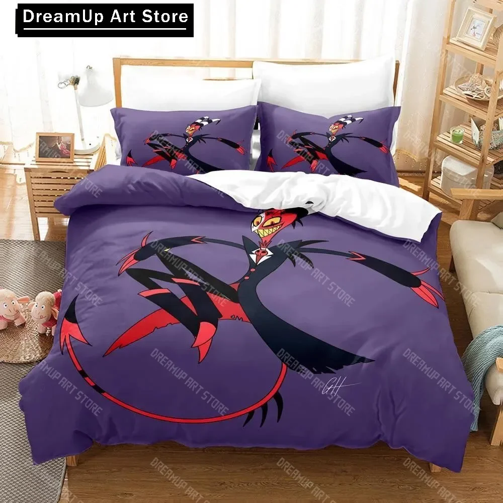 

3D Printed Helluva Boss Bedding Set Duvet Cover 3Pcs Cover Single Twin Quilt Adult Kids Bedclothes Duvetcover Sets Home Textile