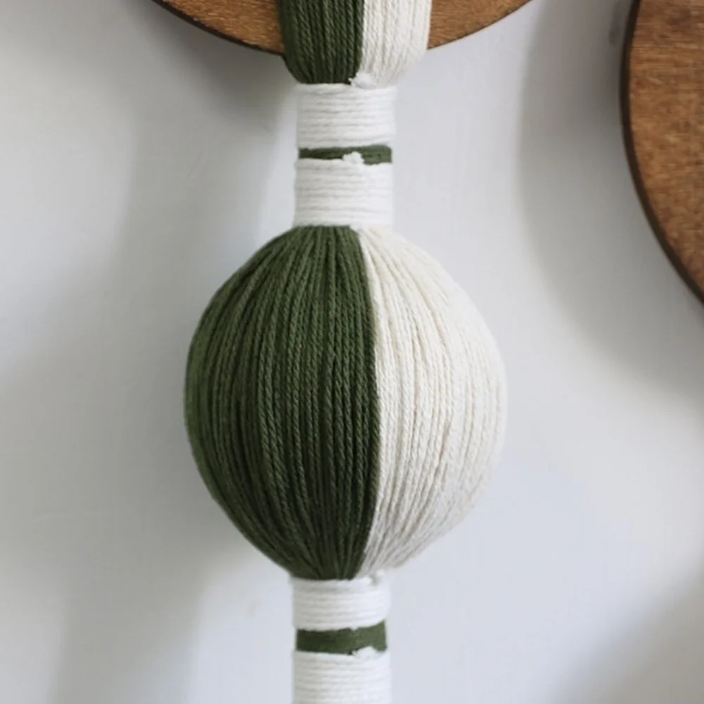 Nordic Solid Wood Ring Cotton Rope Macrame Wall Hanging Handwoven Tassel Decor Bohemian Woven Art For Living Room Bedroom 20x85c