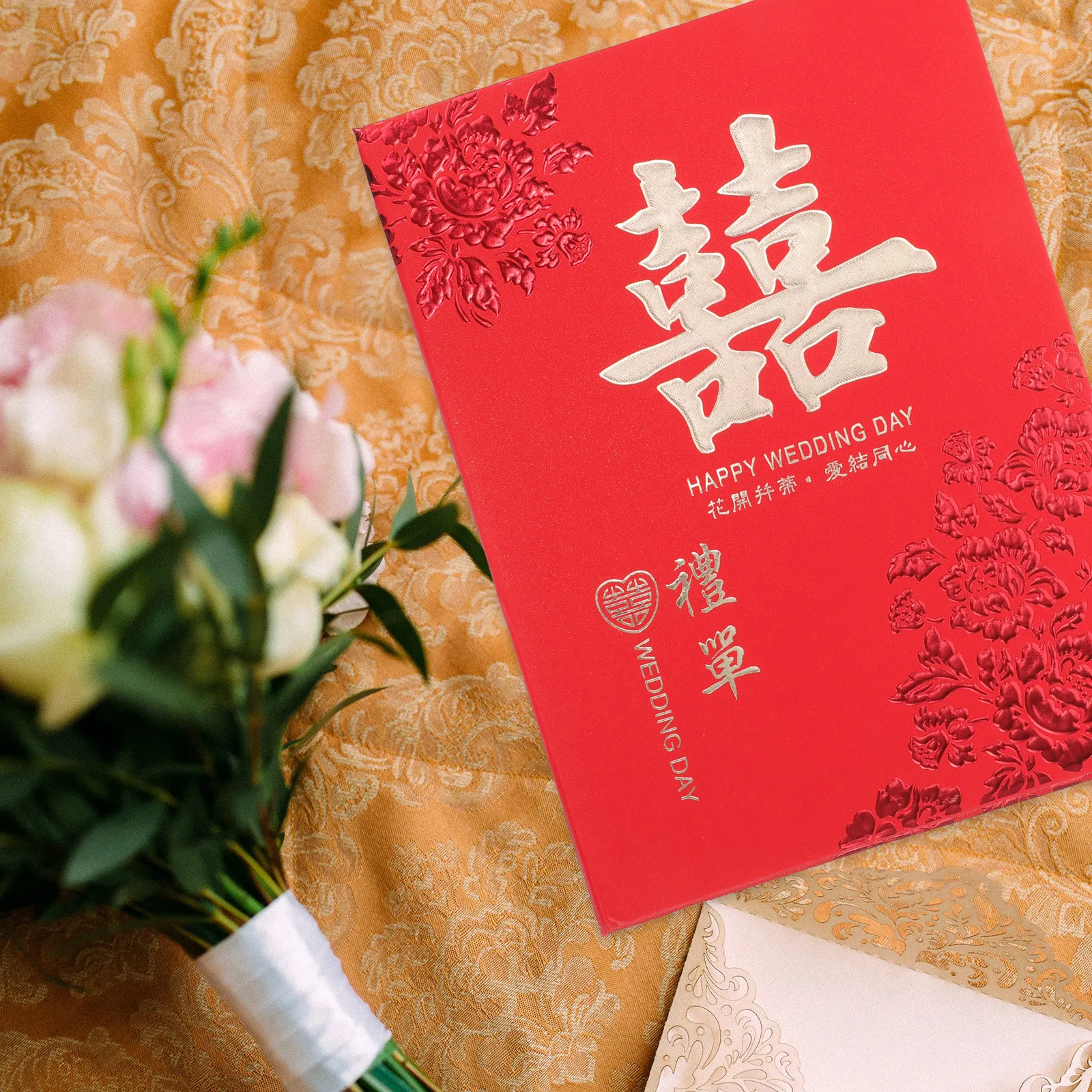 

Wedding Guest Book Beautiful Sign-In Book Chinese Style Design Proper Size for Special Moments Wedding Reception