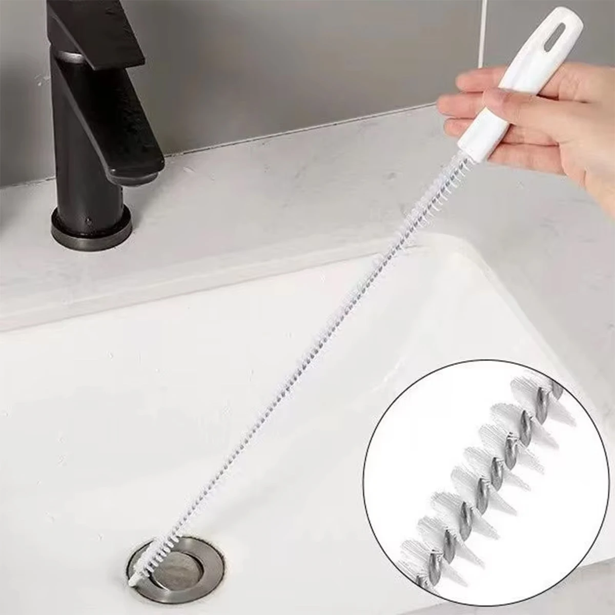 Multi functional bendable cleaning brush sewer cleaning brush unclogging sewer toilet cleaning hair sink cleaning brush cleaning