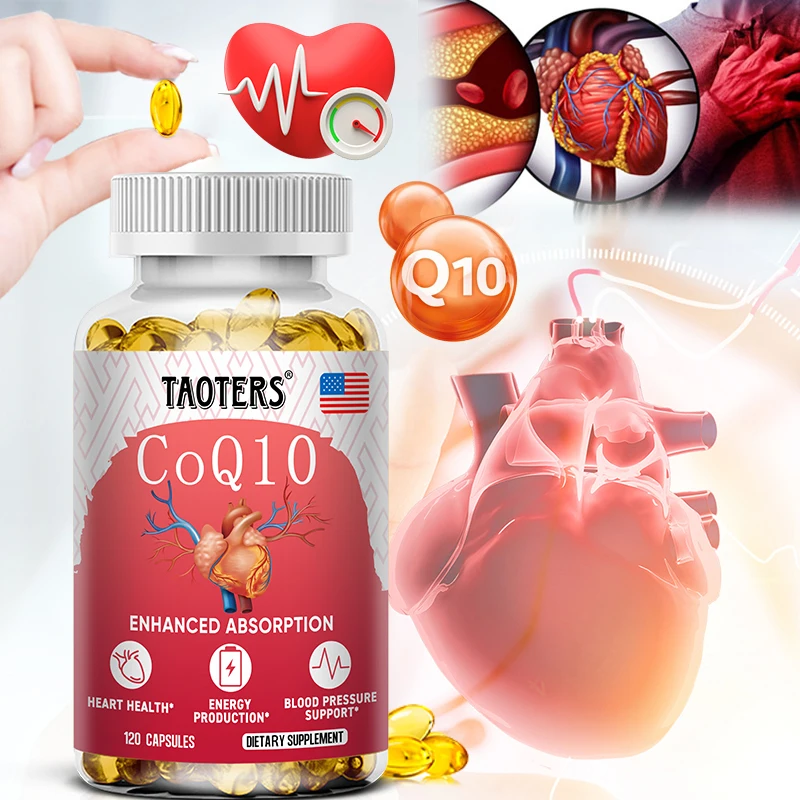 

TAOTERS Coenzyme Q10 Capsules, Energy, Antioxidant, Brain and Cell Health, Cognitive and Heart Support